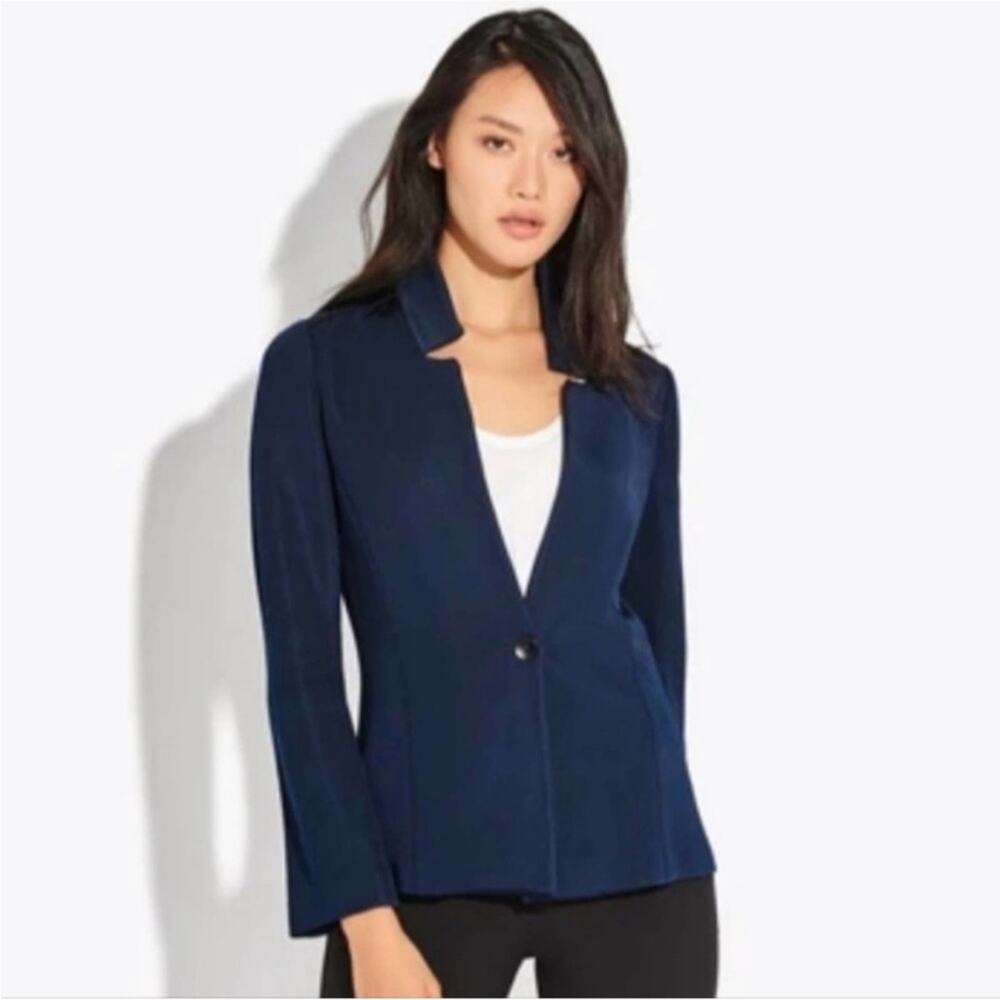 NWOT Ayr The Slinky Blazer Jacket Navy One Button Blazer 6